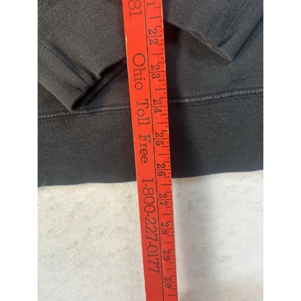 The North Face Men's Large Long Sleeve Blue Letters Logo Black Hoodie Sweatshirt
